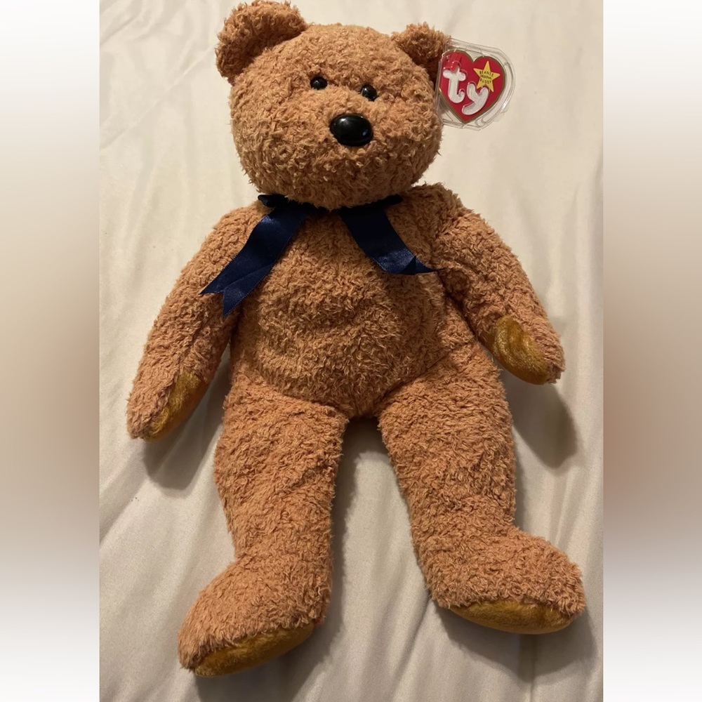 1999 TY Beanie Buddy FUZZ 13” Plush Teddy Bear Mint Tag Retired VTG Baby Buddies